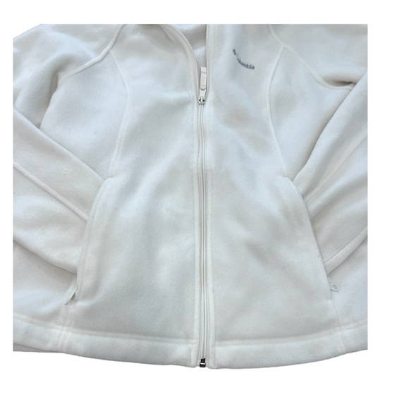 COLUMBIA | white fleece zip jacket size L - Picture 3 of 4